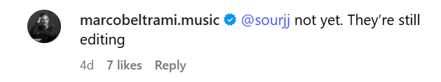 Marco Beltrami revealing on Instagram that Scream 7 is currently being edited