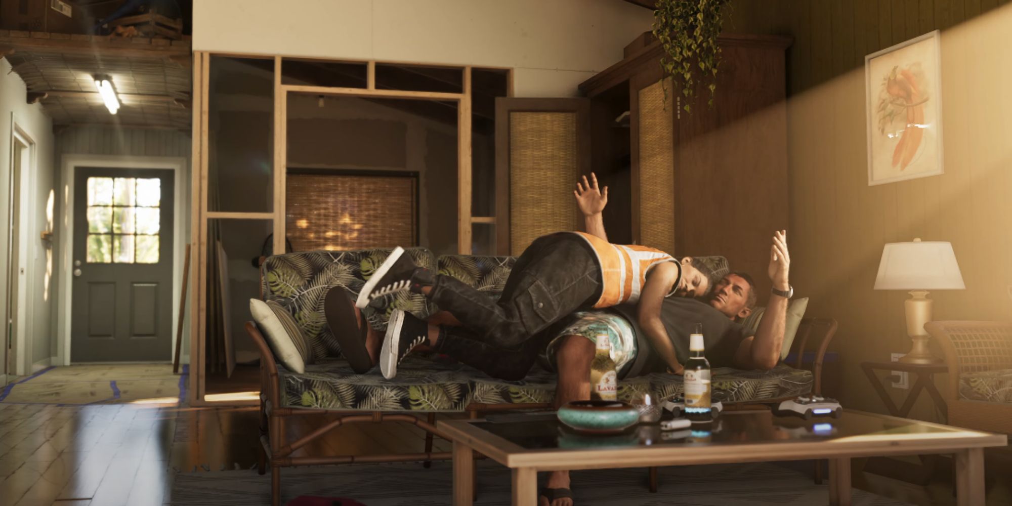 Lucia resting on Jason in the new trailer for GTA 6.