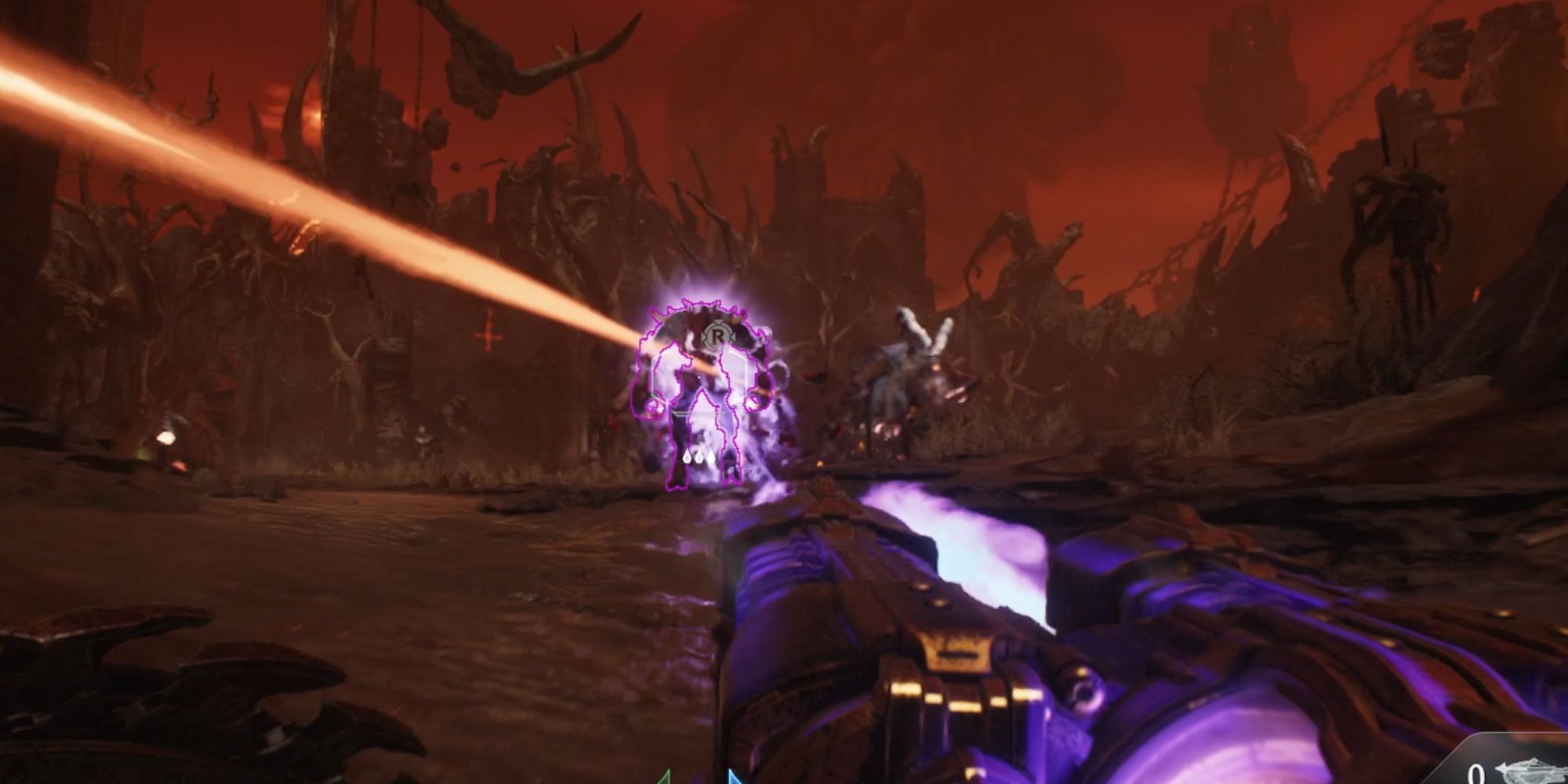 The Cycler in Doom: The Dark Ages shocking a demon