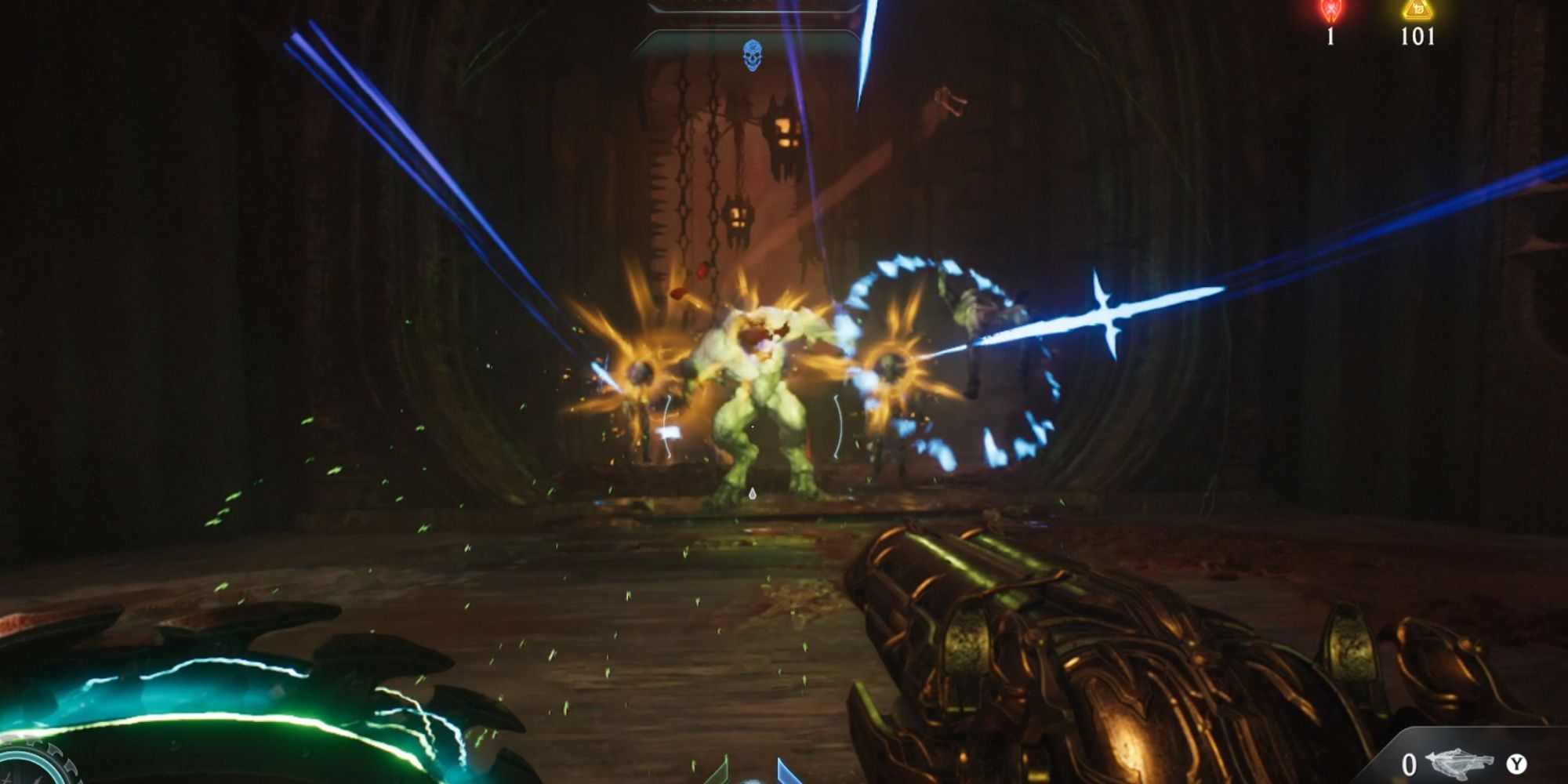 Nemico colpito da Holy Swarm in Doom: The Dark Ages