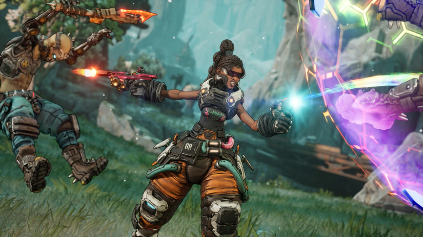 Harlowe the gravitar battling enemies in Borderlands 4