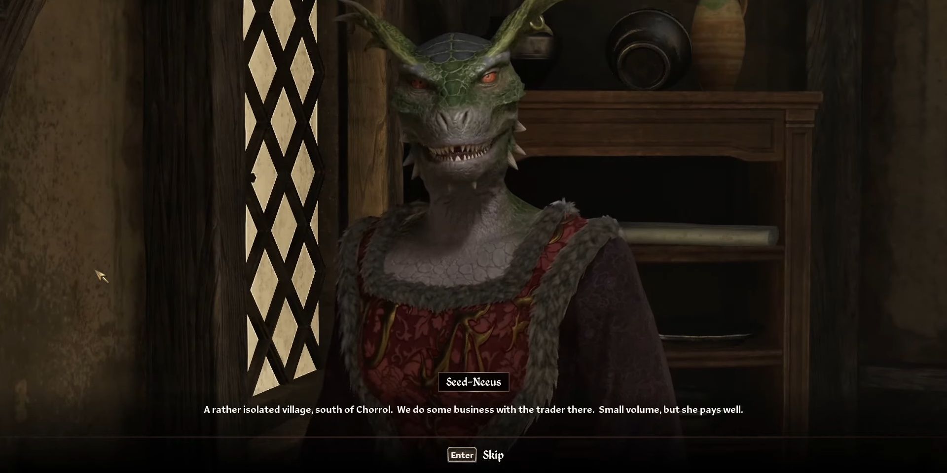 Seed-Neeus asks for help finding her missing daughter in Oblivion Remastered