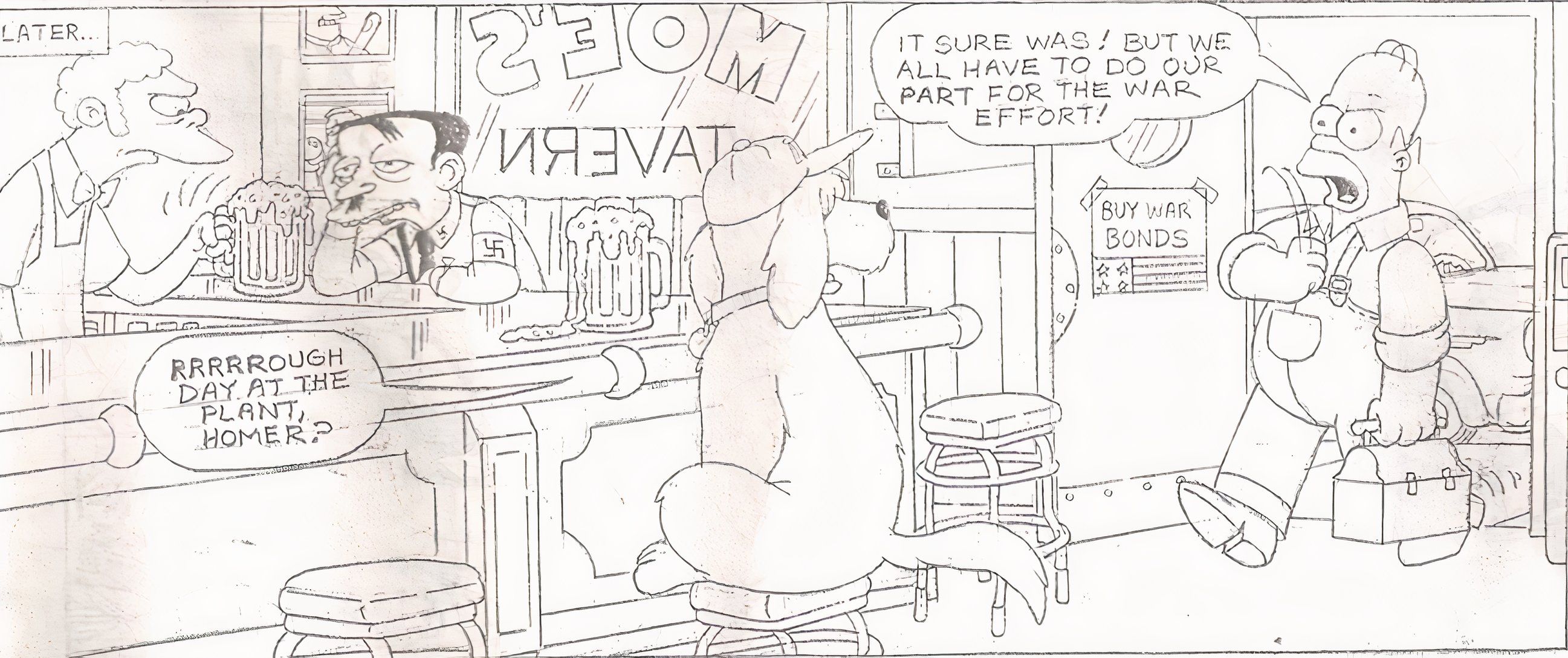 Simpsons Nazis on Tap Comic Panel