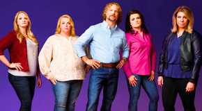 Sister Wives Kody Robyn Janelle Meri Christine Brown standing together intense expressions