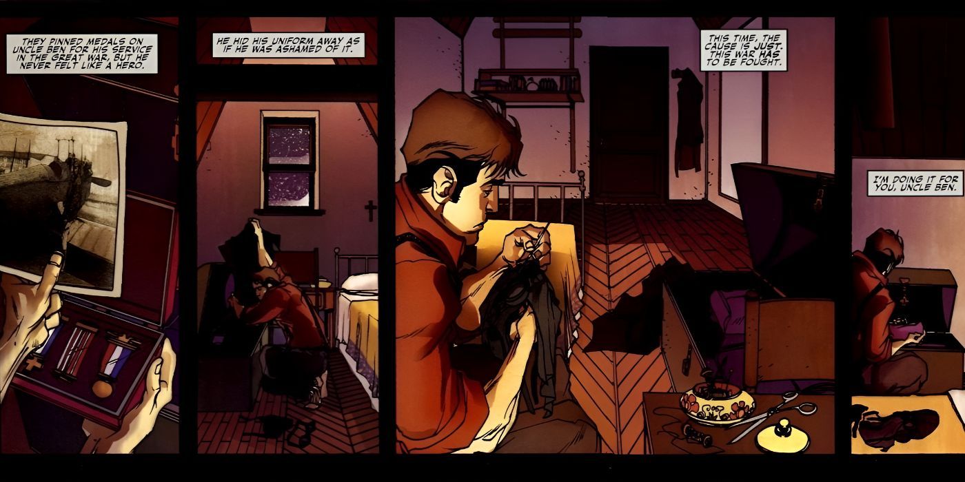 Spider-Noire Makes His Costume Using Uncle Ben&rsquo;s War Uniform