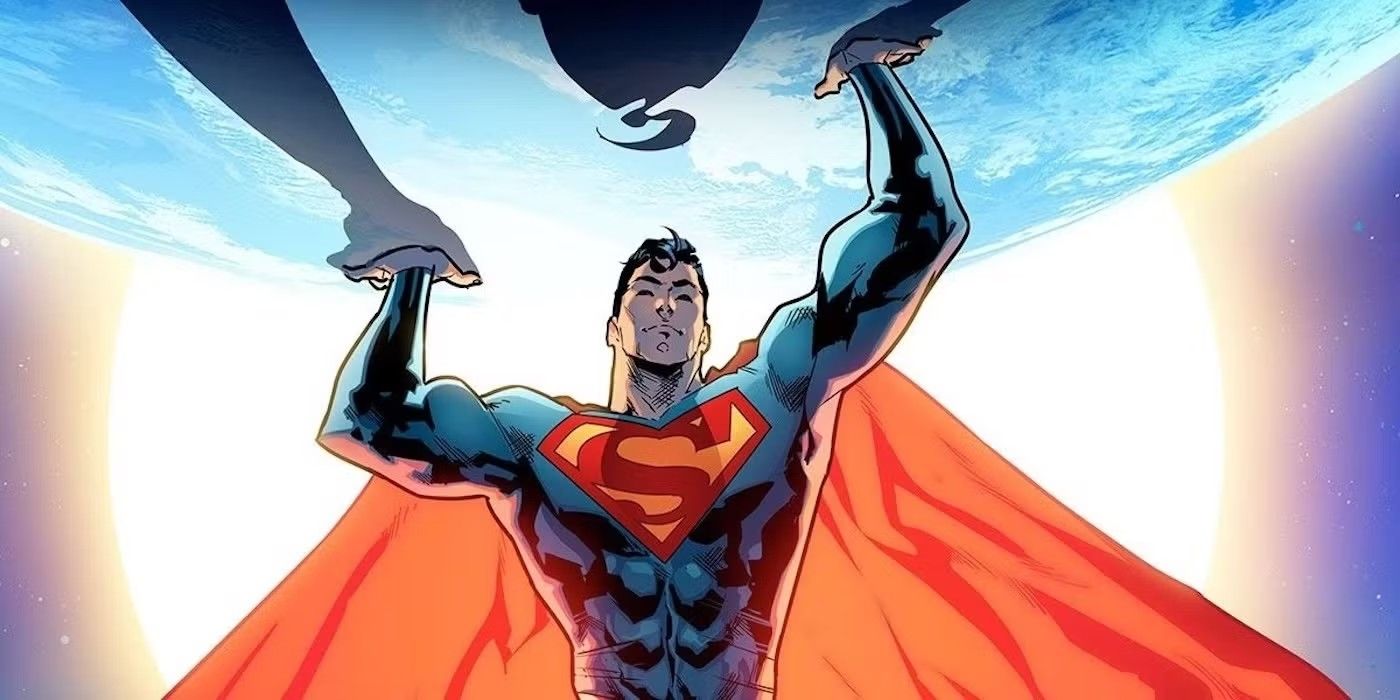 superman solleva il pianeta terra
