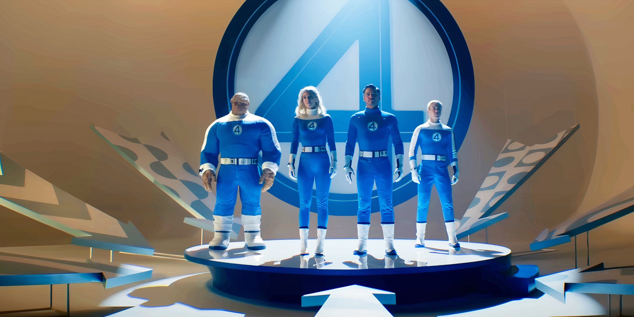 The Fantastic Four stood on a platform together in The Fantastic Four First Steps trailer