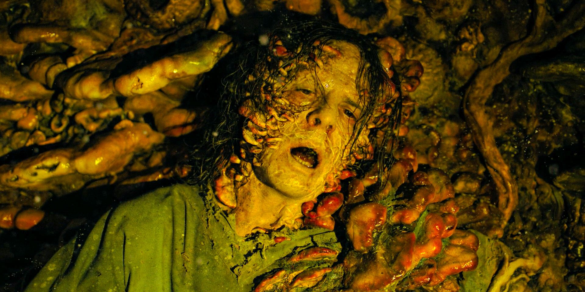An infected man breathing out spores in The Last of Us season 2 Ep 5