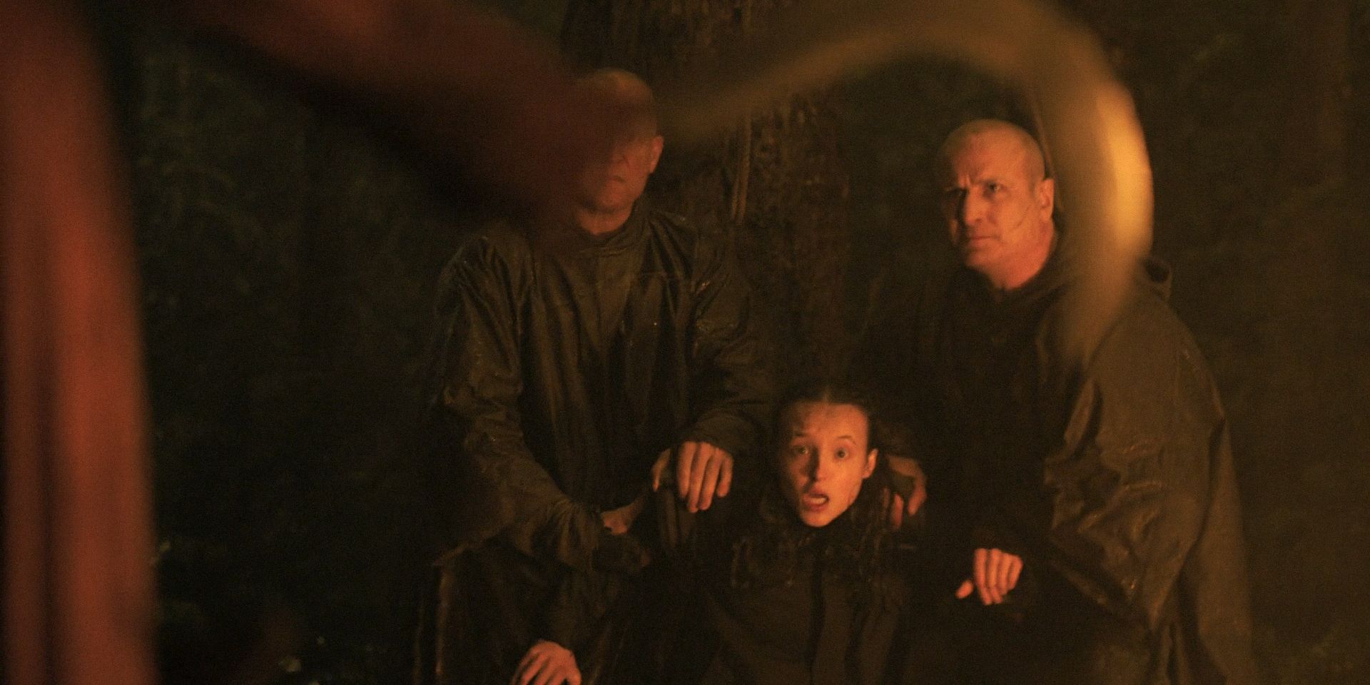 Ellie (Bella Ramsey) is captured by the Scars in The Last of Us Season 2 Ep 7