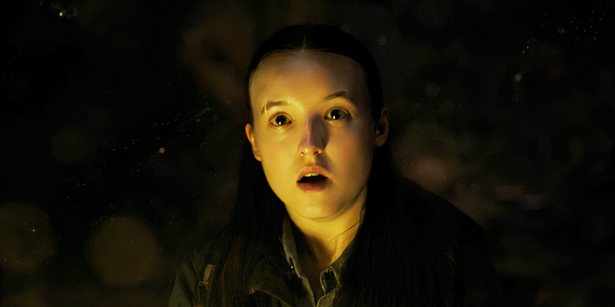 Bella Ramsey looking shocked as Ellie in The Last of Us season 2 episode 5