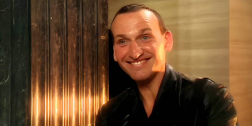 The 9th Doctor is laughing when he dances his contaminated love in season 1, episode 2 of Doctor Who "The end of the world"