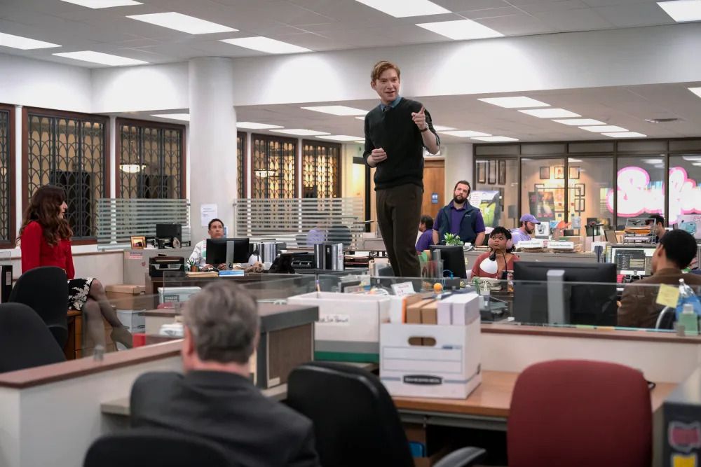The Paper Office Spinoff image Domhnall Gleeson on desk 