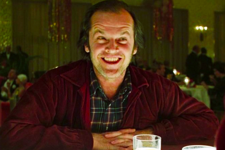 The Shining Jack smiling at the bartender