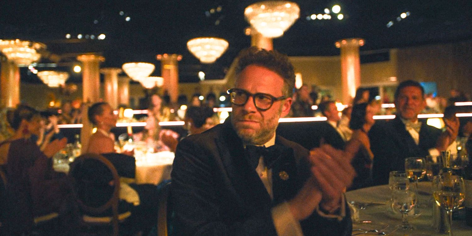 Matt (Seth Rogen) clapping with an envious expression in The Studio Season 1 Episode 8