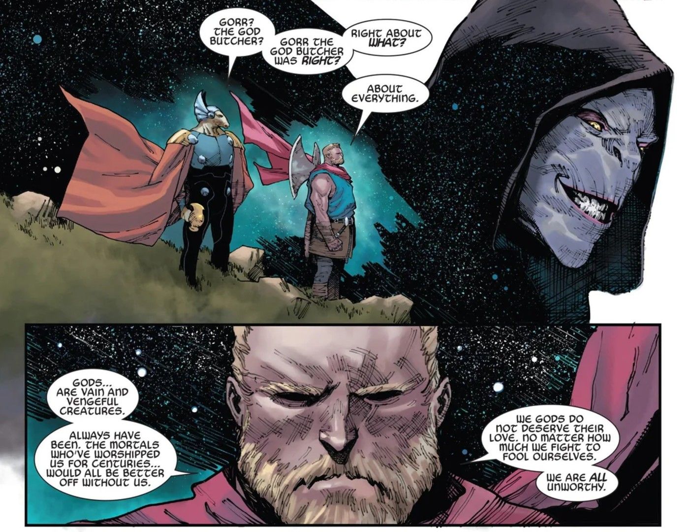 Thor spiega a Beta Ray Bill perché Gorr aveva ragione secondo Nick Fury.