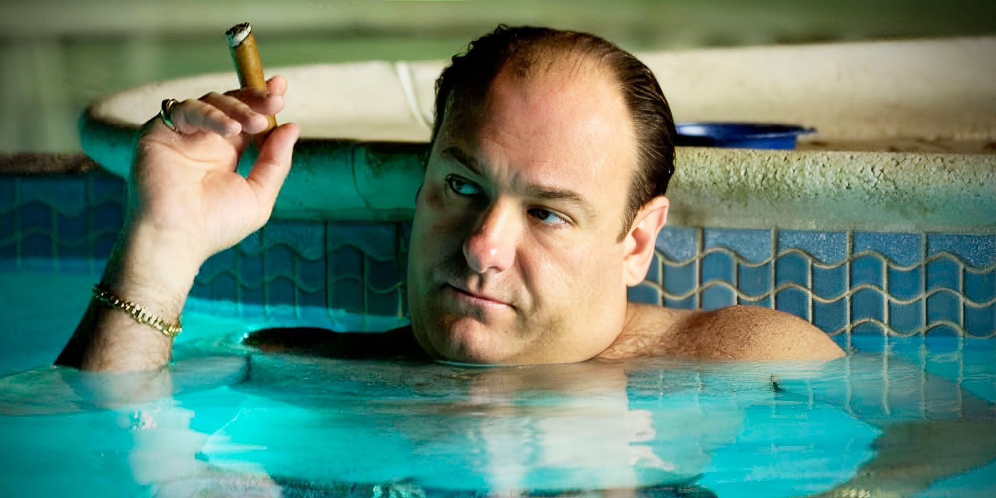 Tony Soprano in the pool in The Sopranos