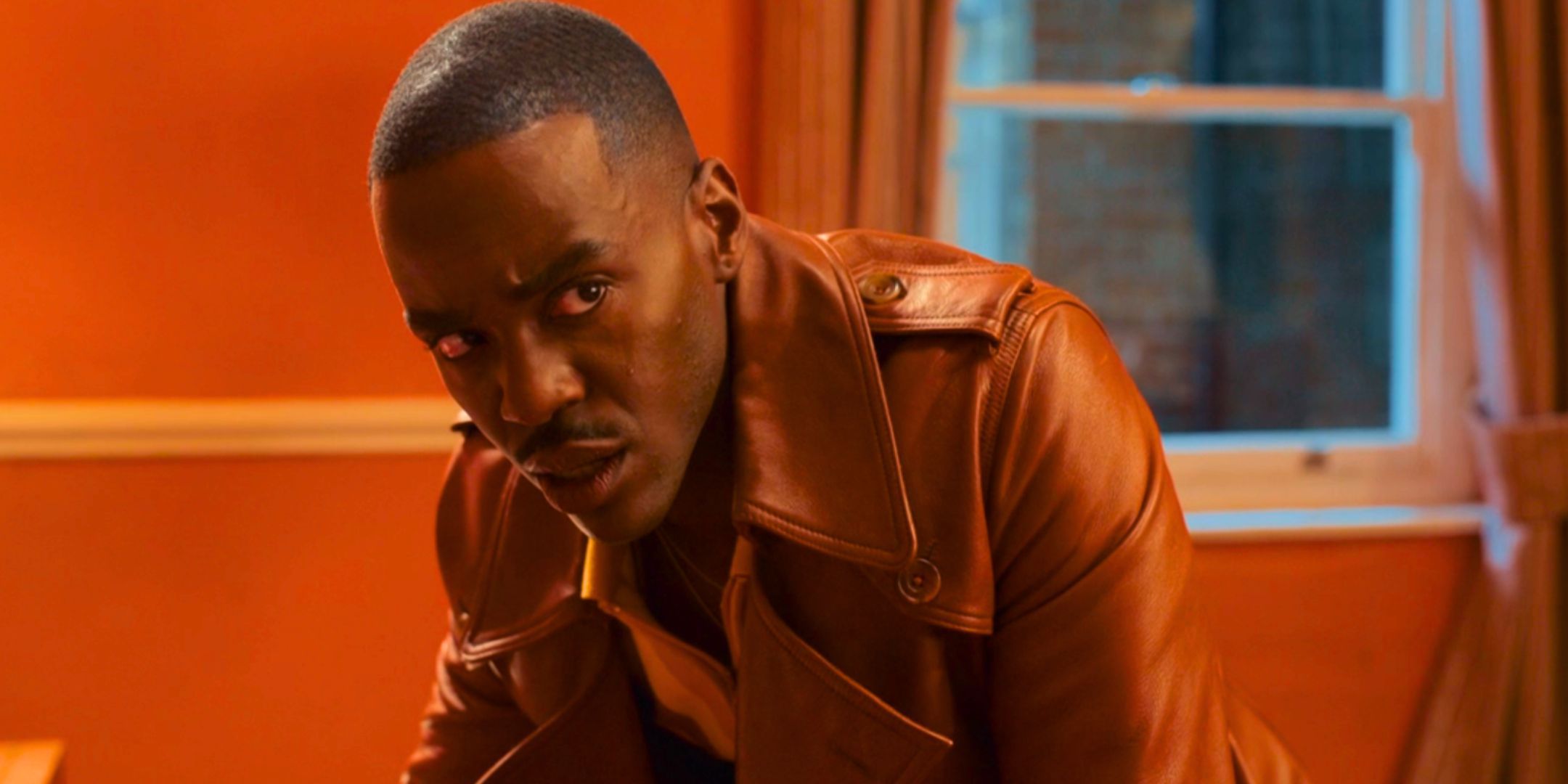 Ncuti Gatwa looking dubious as the Fifteenth Doctor in Doctor Who