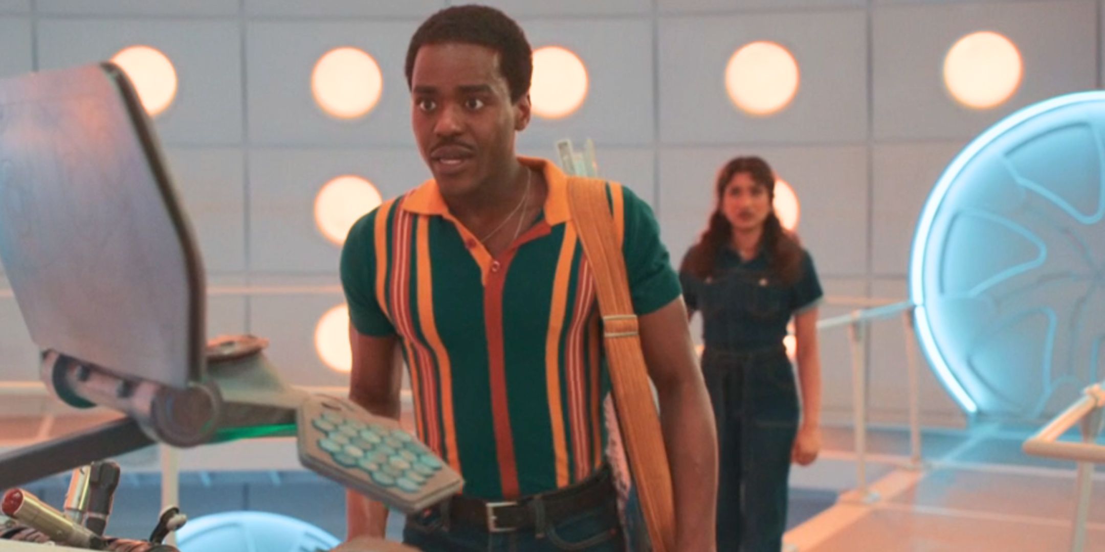Ncuti Gatwa in the TARDIS as the Fifteenth Doctor in Doctor Who