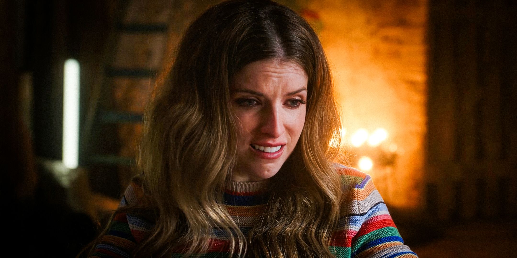 Anna Kendrick in Another Simple Favor with a sad expression