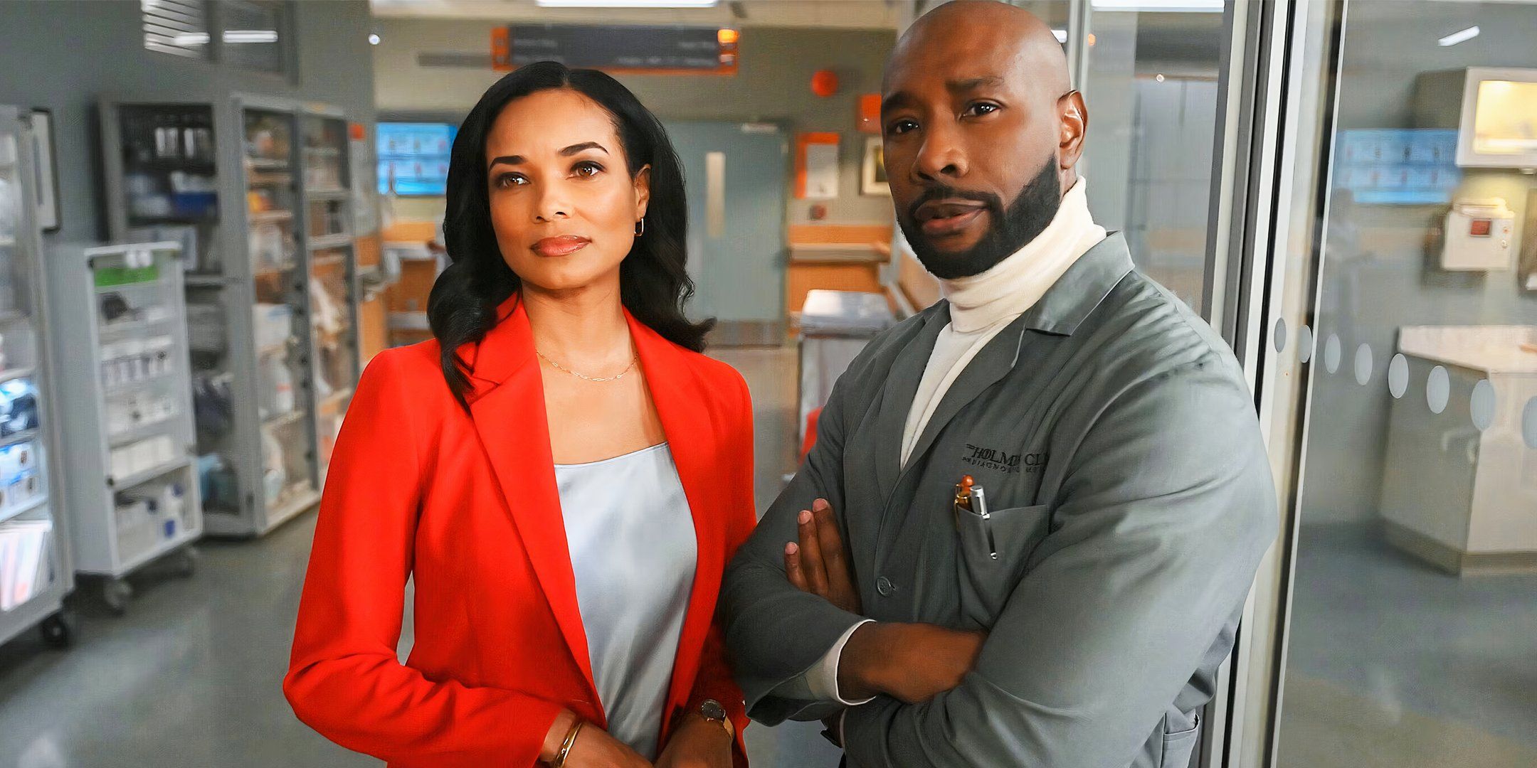 Rochelle Aytes as Mary Morstan and Morris Chestnut as John H. Watson in Watson season 1 finale
