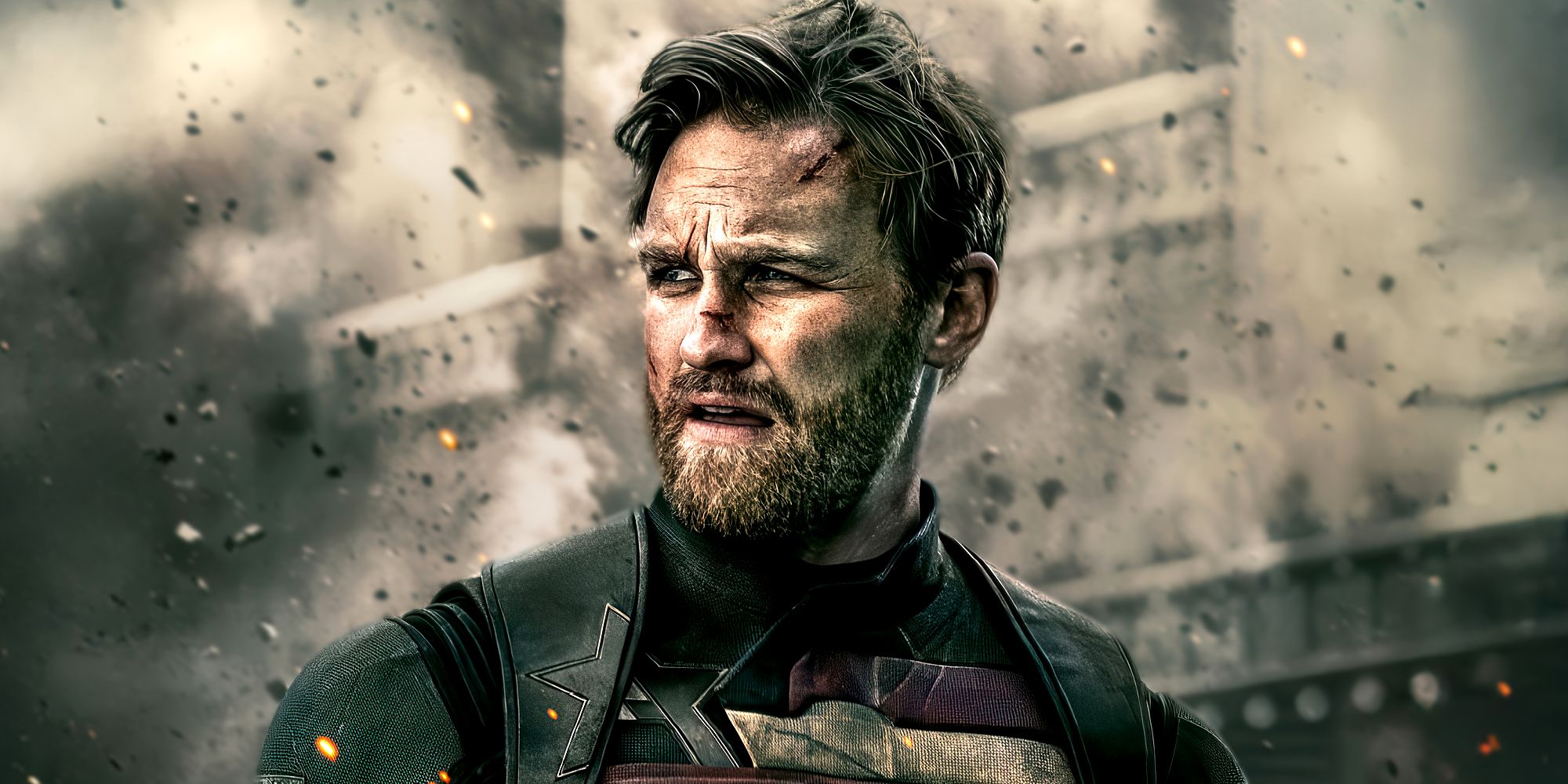 Wyatt Russell's John Walker a.k.a. US Agent stands on a NYC street without his mask in Thunderbolts_