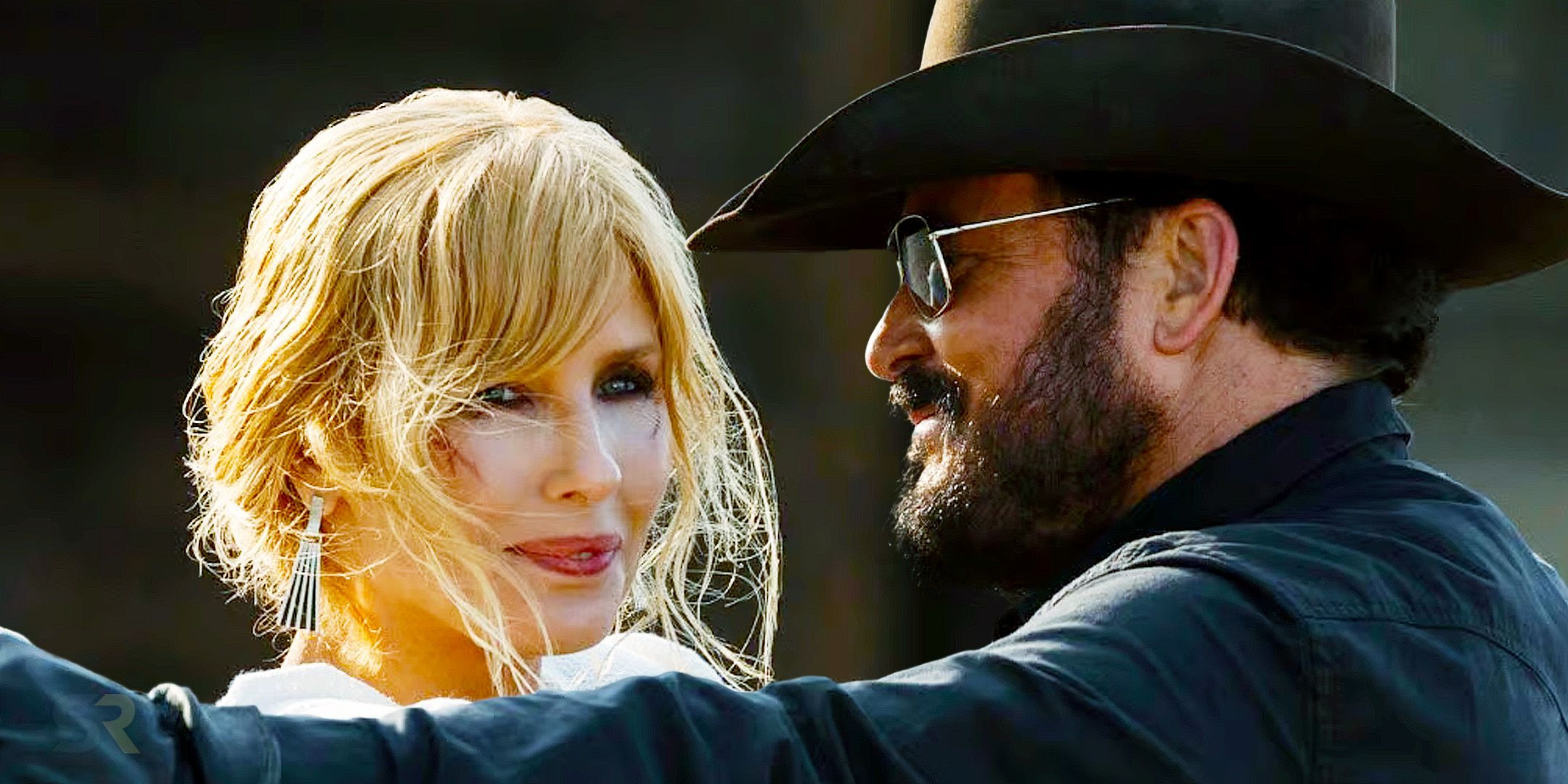 Kelly Reilly as Beth Dutton and Cole Hauser as Rip Wheeler in Yellowstone
