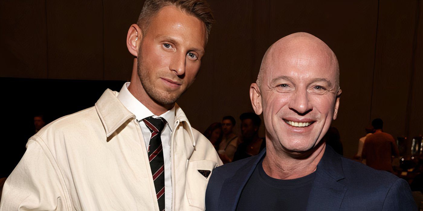 Below Deck's Captain Kerry Titheradge and Fraser Olender posing at an event together