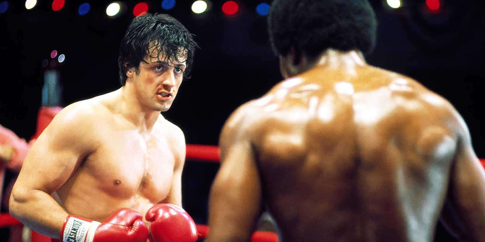 Rocky fights Apollo in a scene from Rocky