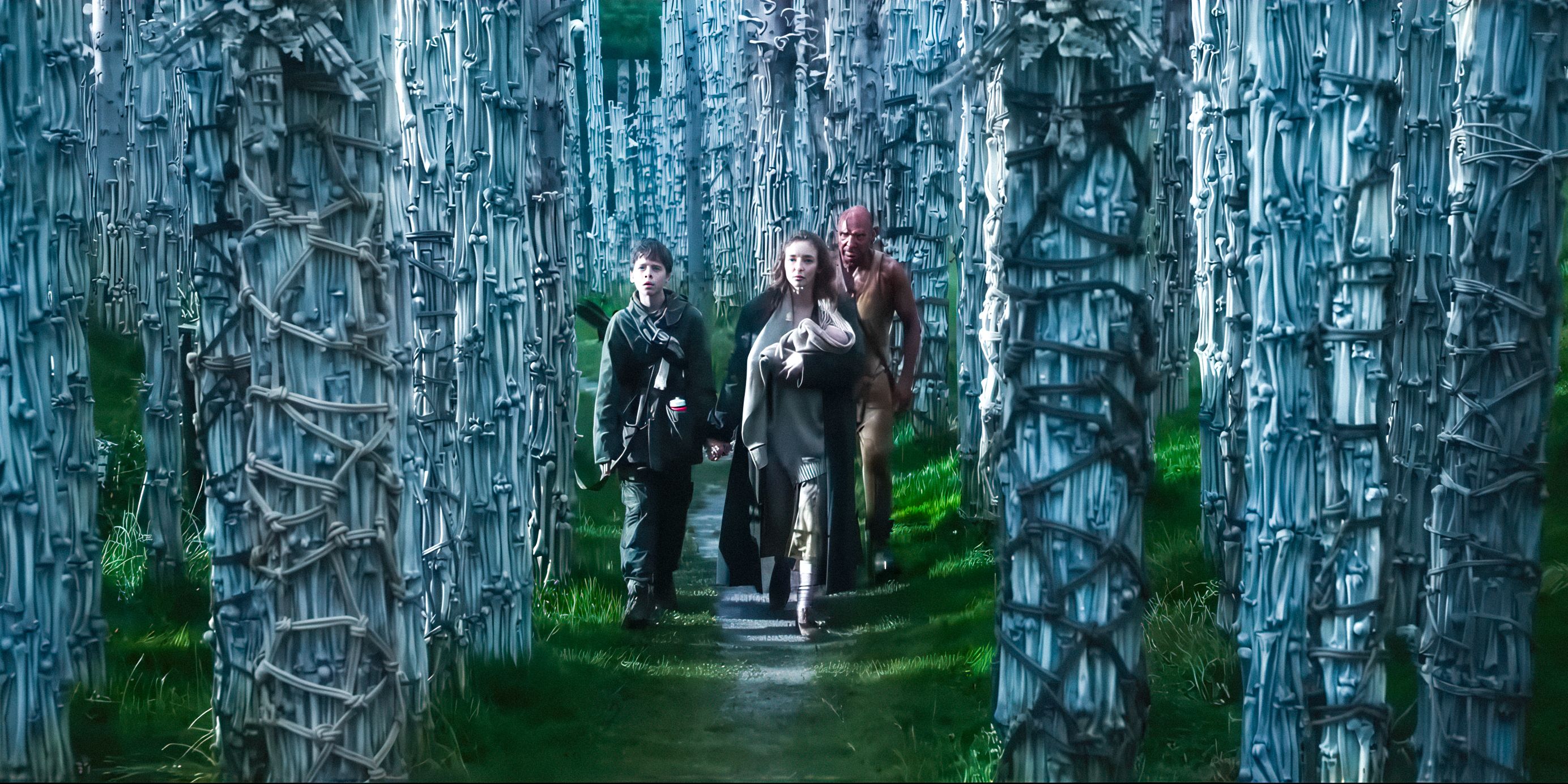 Isla, Dr. Kelson, and Spike walk through the Bone Temple in 28 Years Later