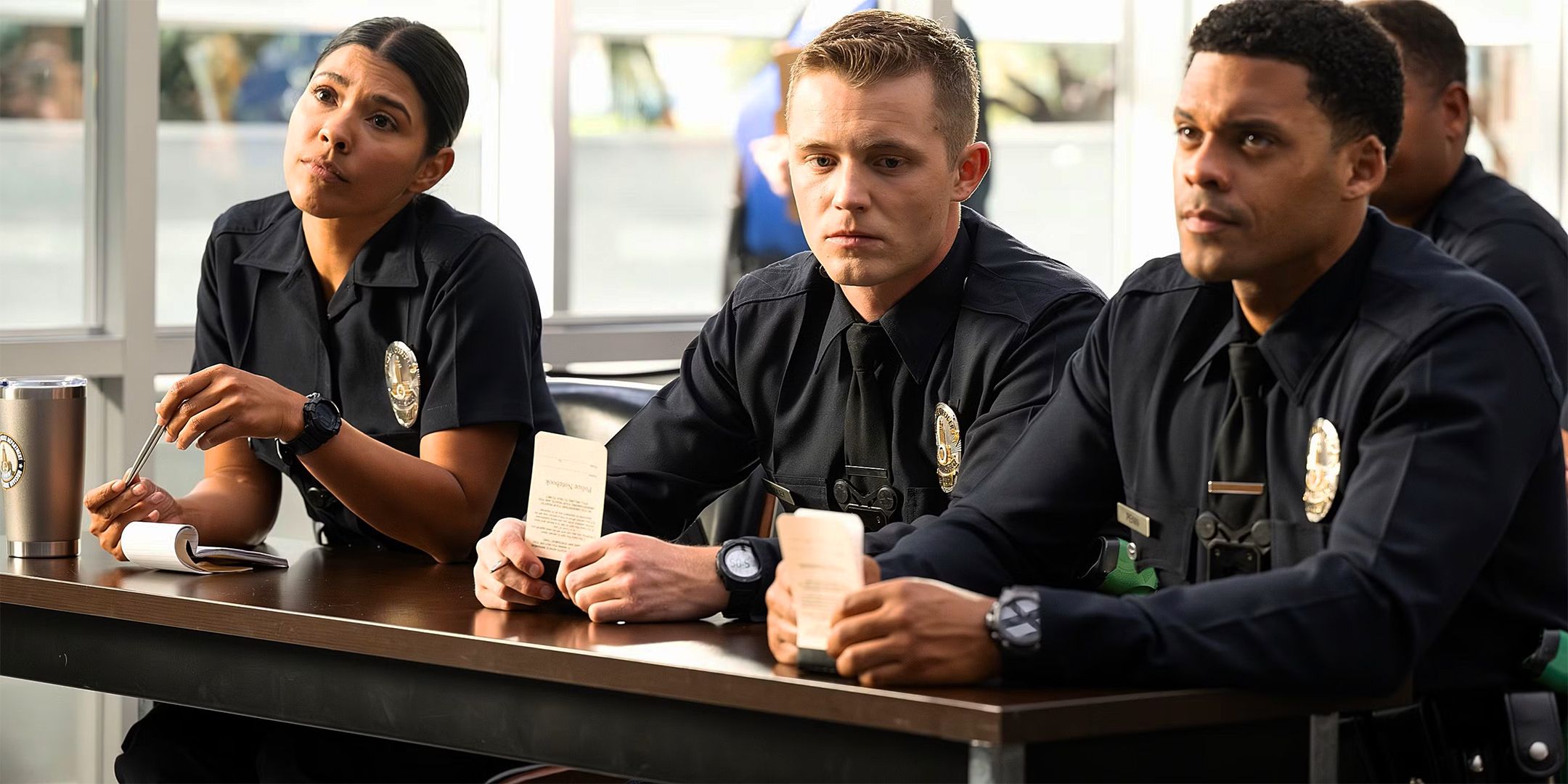 Celina, Seth, and Miles in The Rookie season 7.