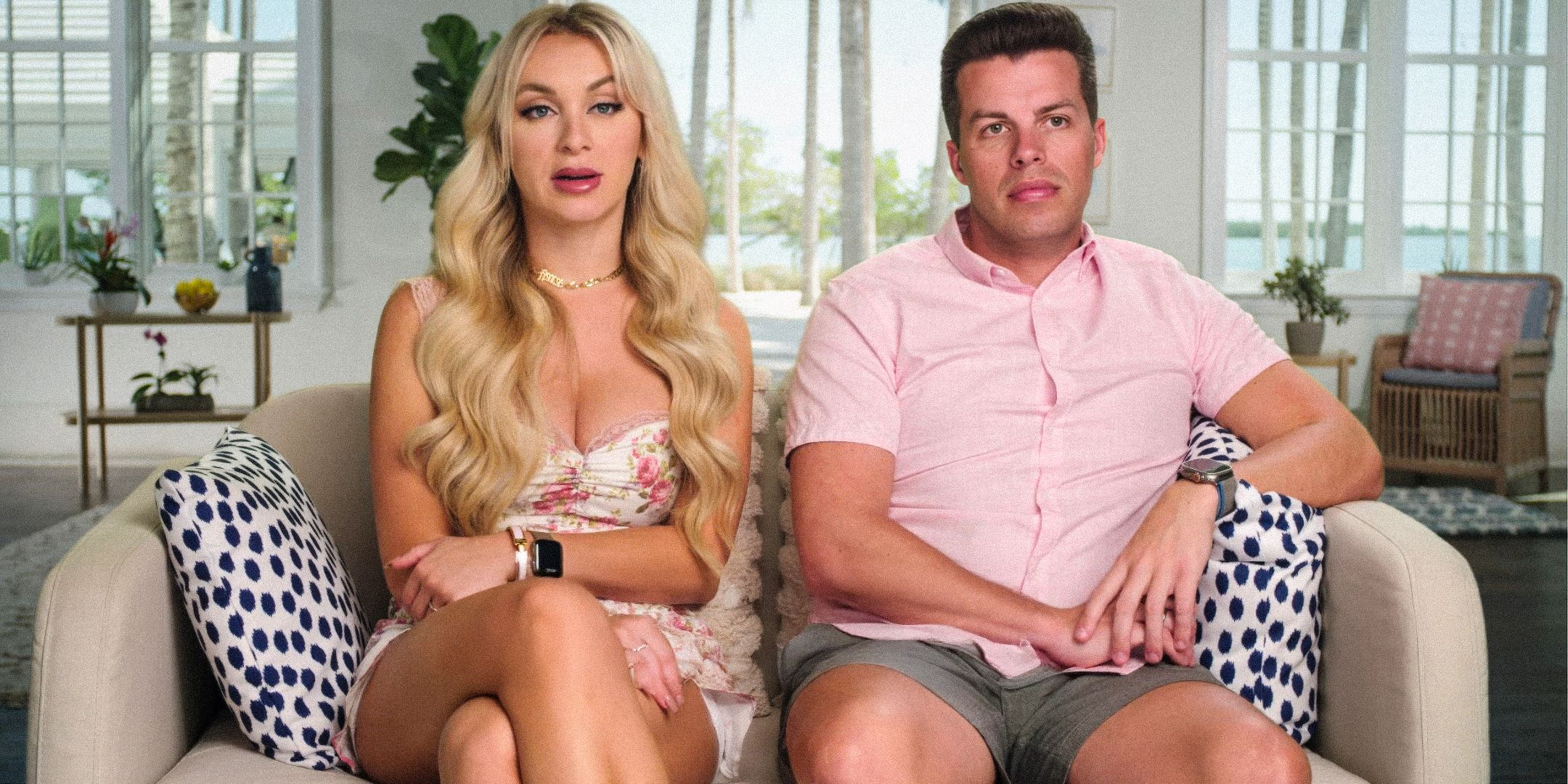 90 Day Fiancé’s Yara Zaya and Jovi Dufren with serious expressions while sitting on a couch