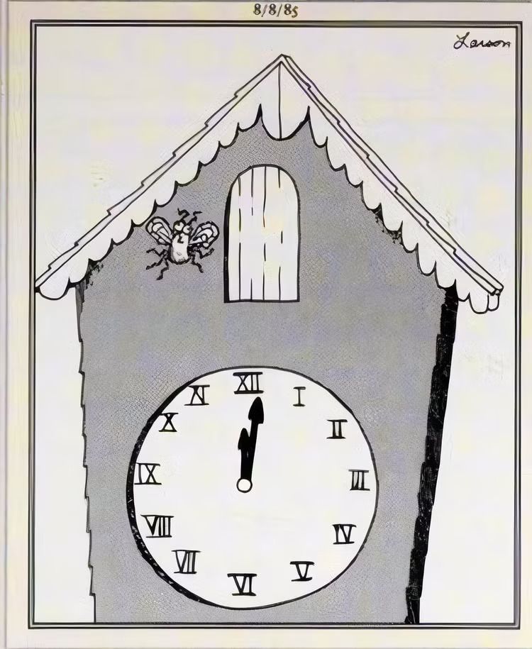 Mosca schiantata su orologio cuculo