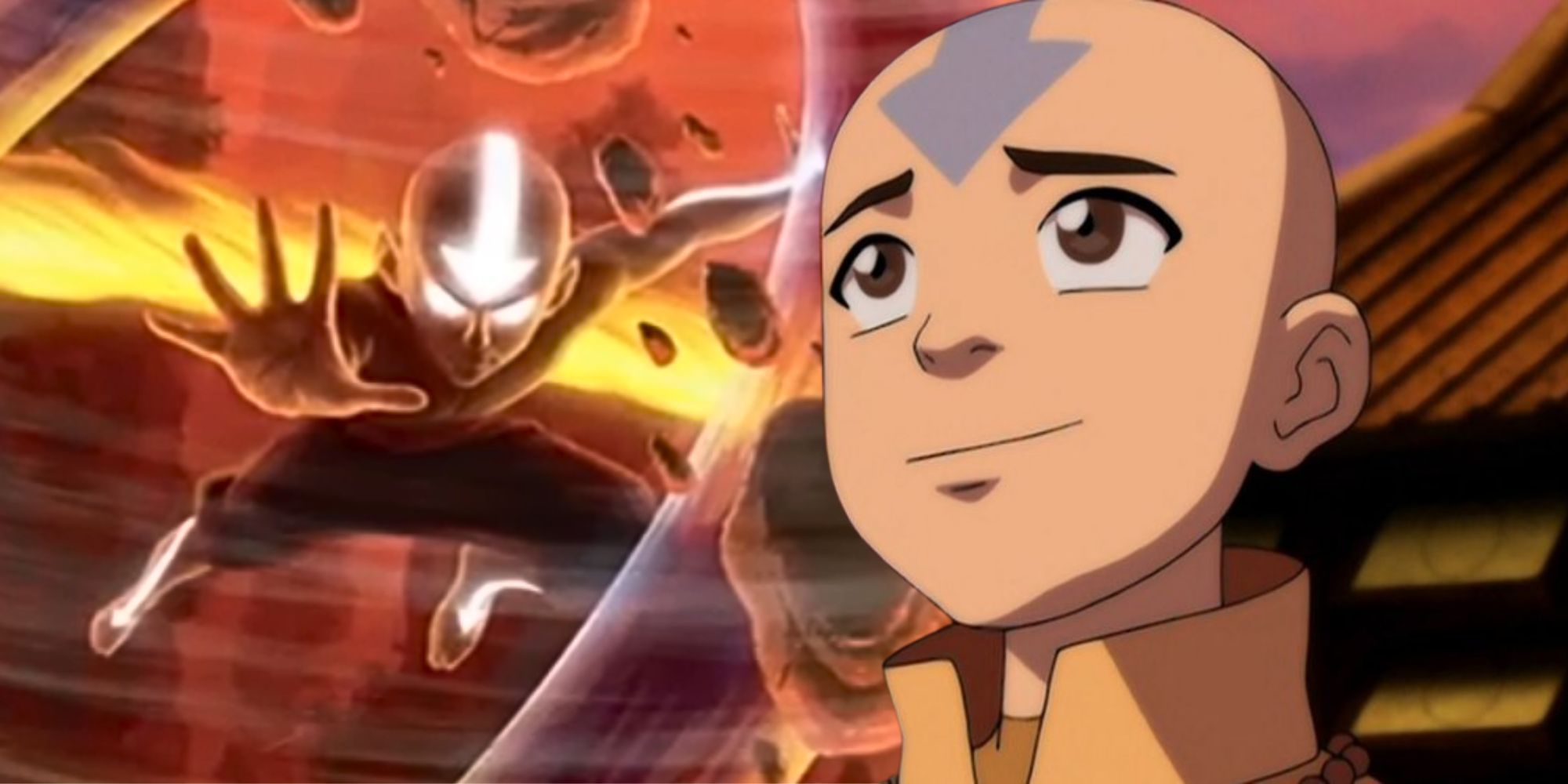 Aang ler och tittar på konst från Magic The Gathering's Avatar The Last Airbender Set
