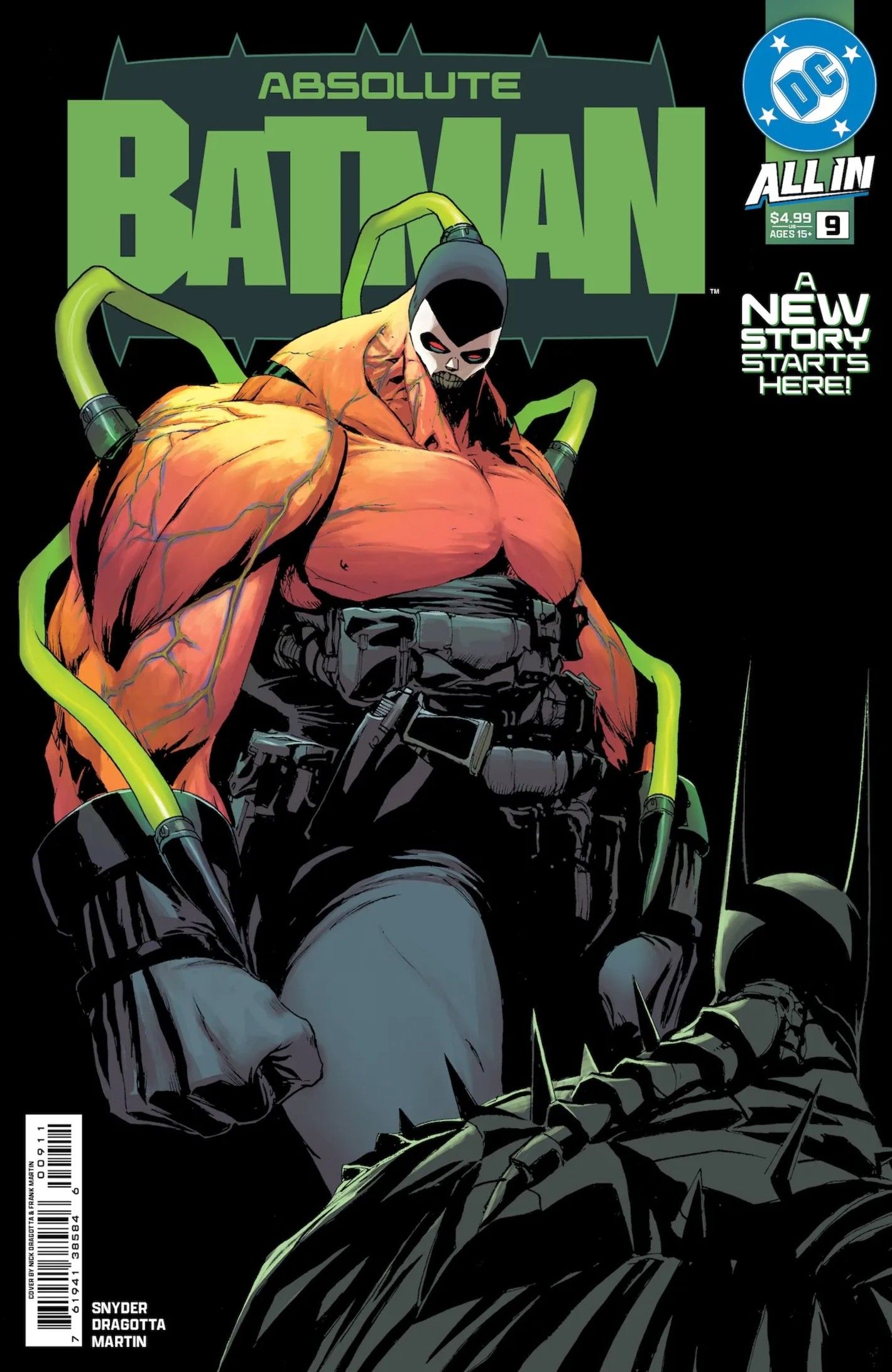 Copertina di Absolute Batman #9 con la versione ingrandita di Bane