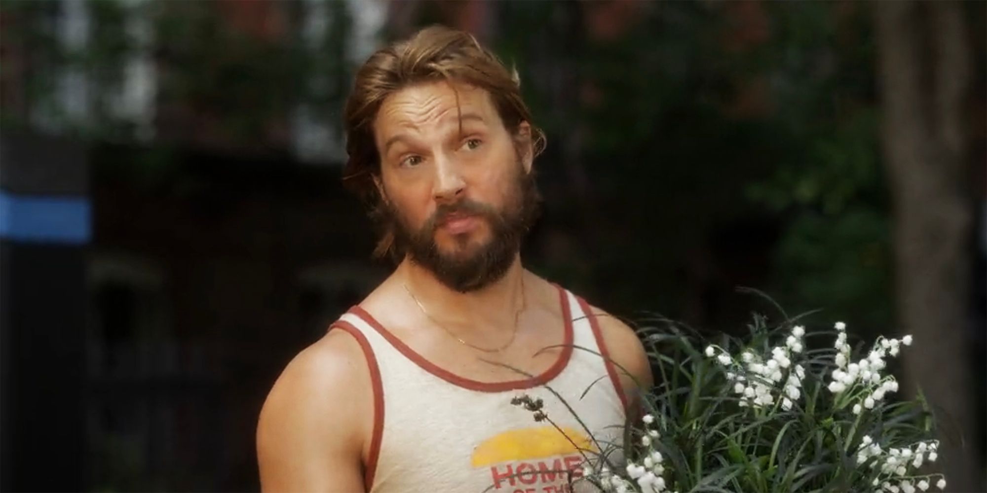 Adam Gardens from the shoulders up in And Just Like That season 3