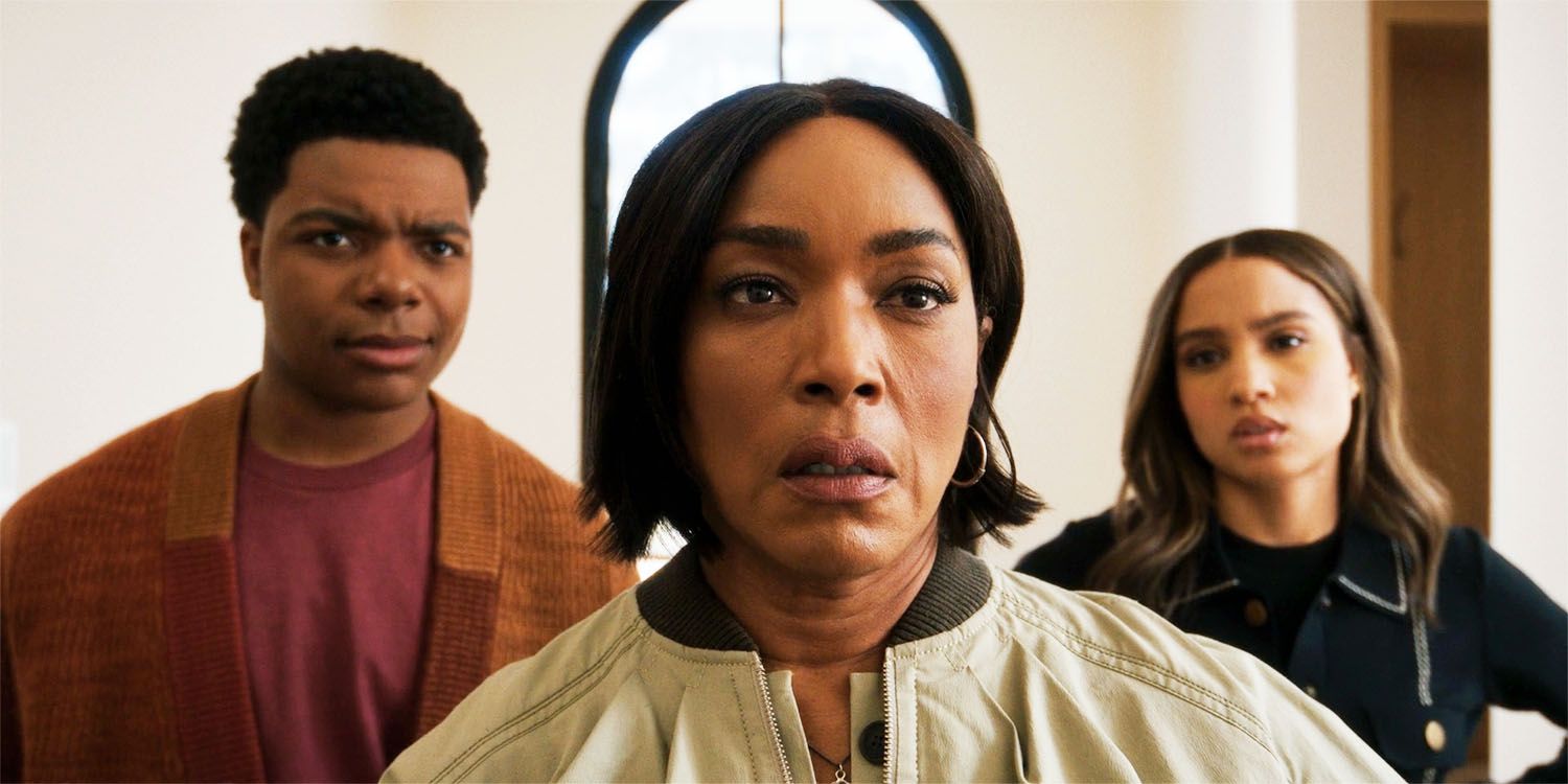 Athena, Harry, and May looking at something in the 9-1-1 season 8, episode 17 opening