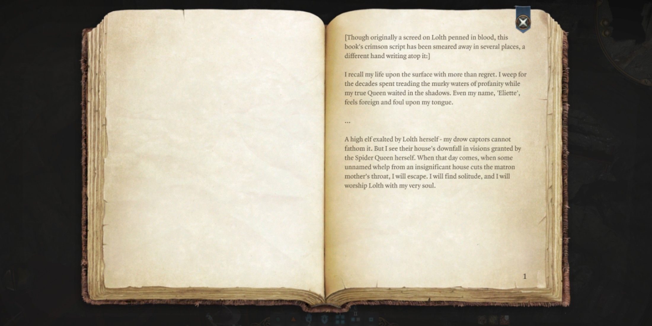 Baldur's Gate 3 Whispering Depths Bloody Journal
