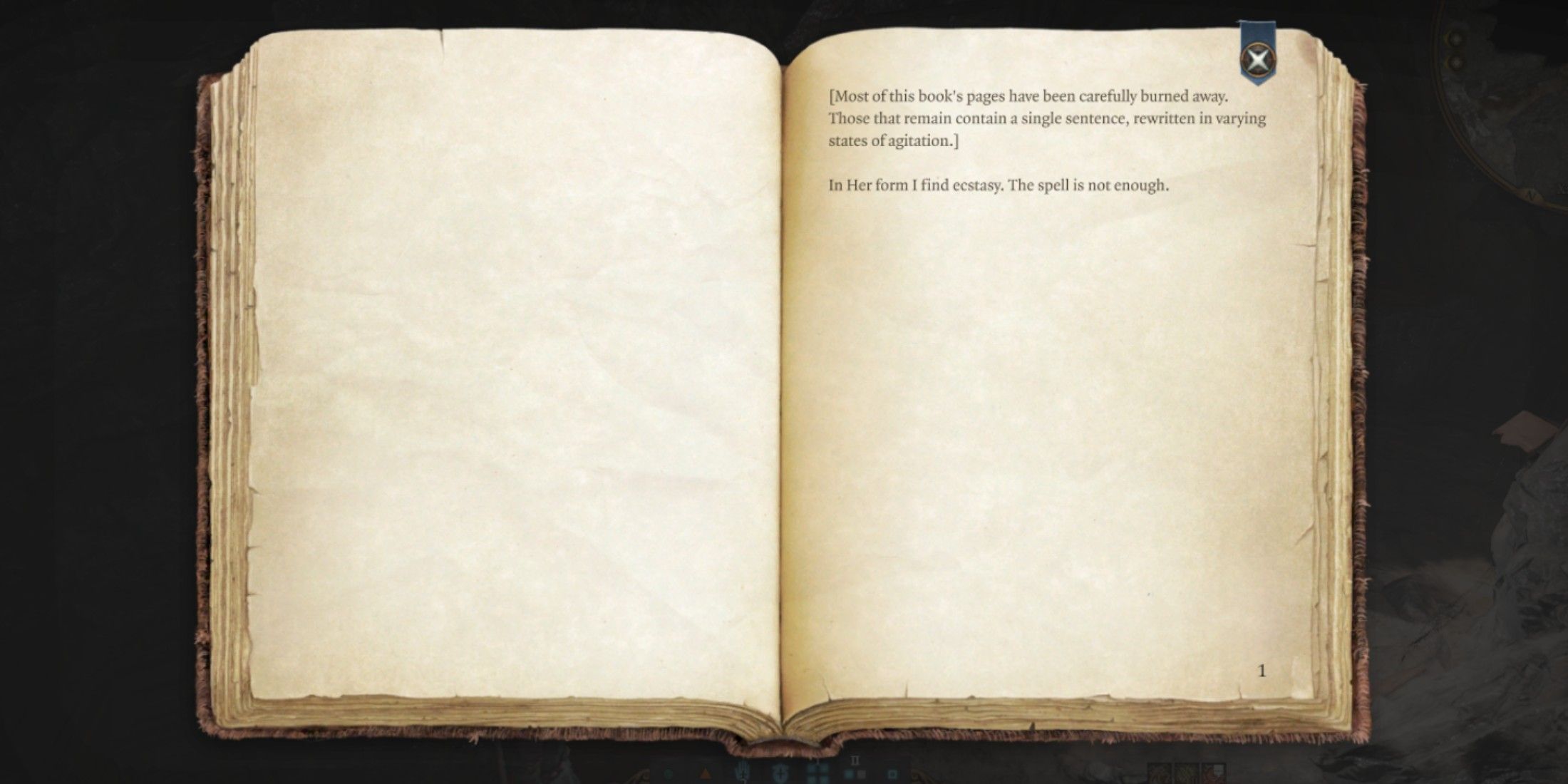 Baldur's Gate 3 Whispering Depths Burnt Journal