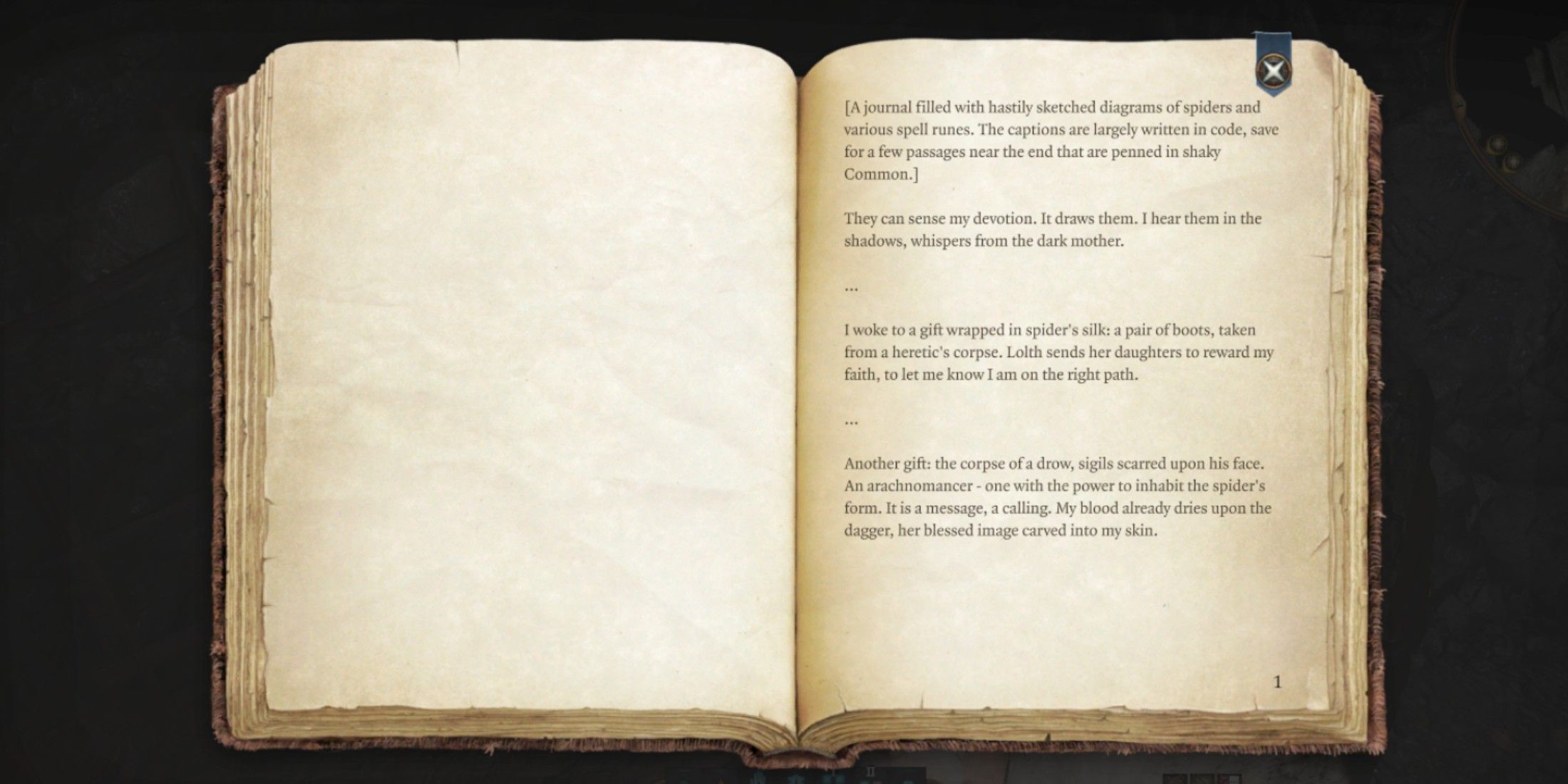 Baldur's Gate 3 Whispering Depths Tattered Journal