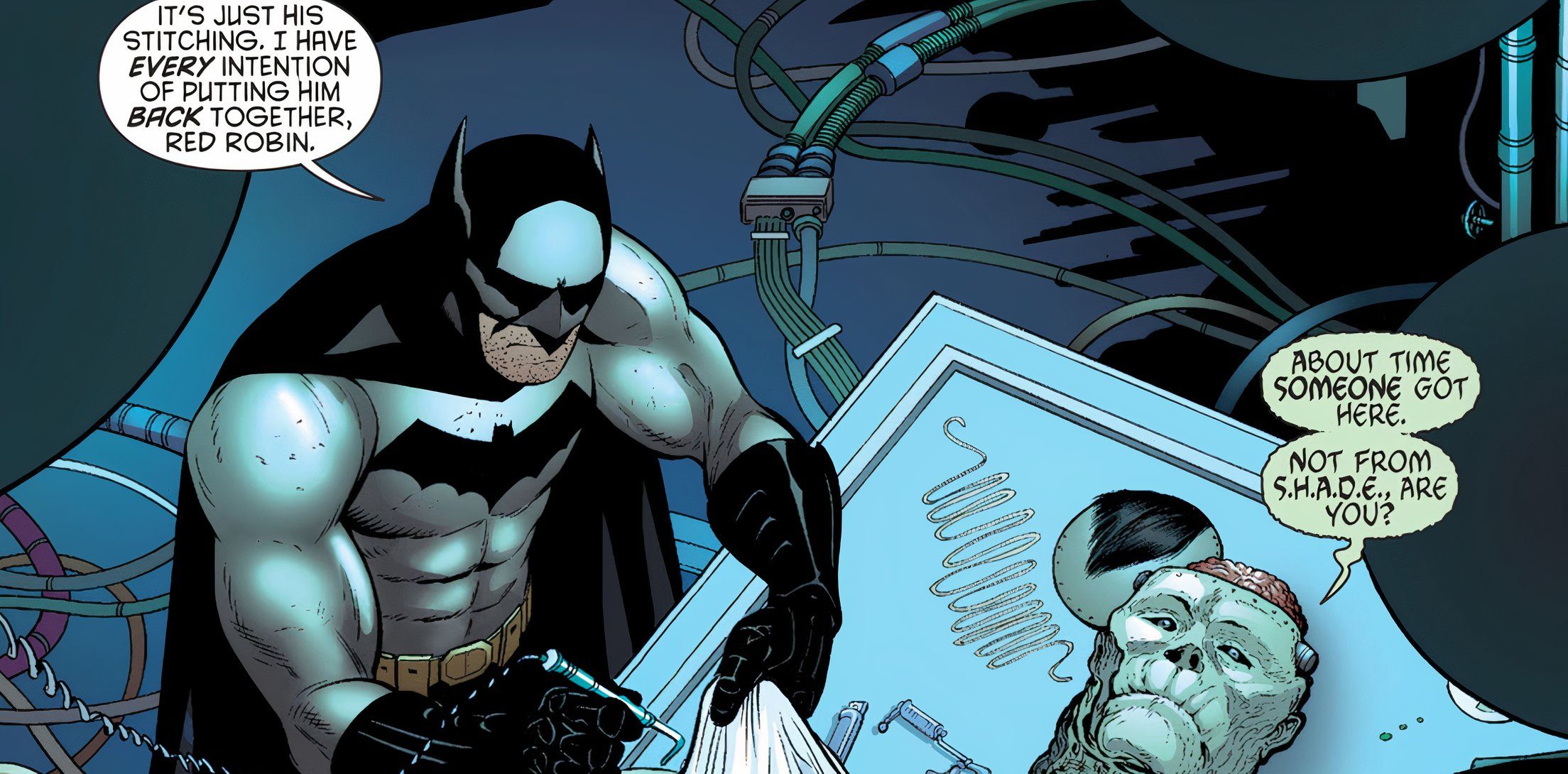 Batman Dissecting Frankenstein DC