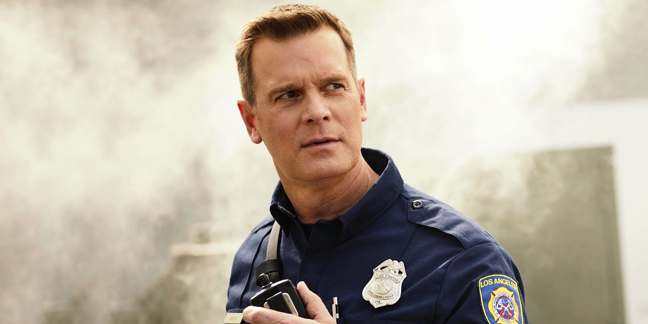 Bobby Nash in 9-1-1, looking to the side
