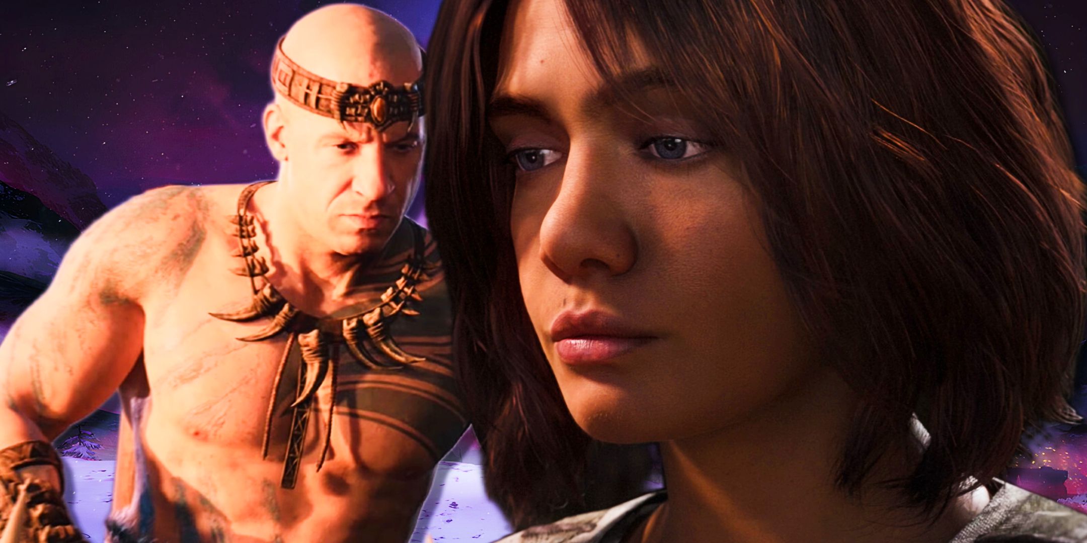 Characters from Ark's Lost Colony DLC and Ark 2 in front of a background from the upcoming expansion.