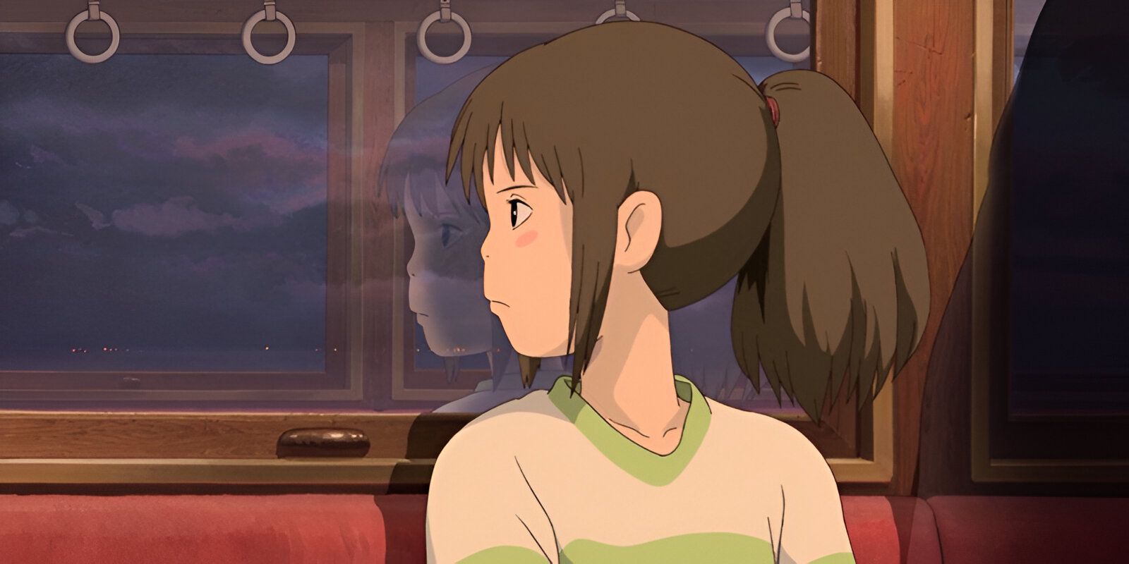 Chihiro in the train scene of Spirited Away