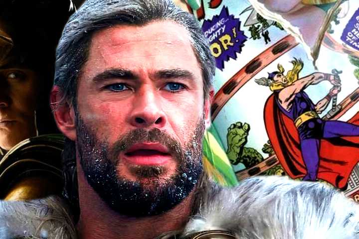 Chris Hemsworth's Thor and Tom Hiddleston's Loki watch Marvel's Journey Into Mystery comic get torn in half
