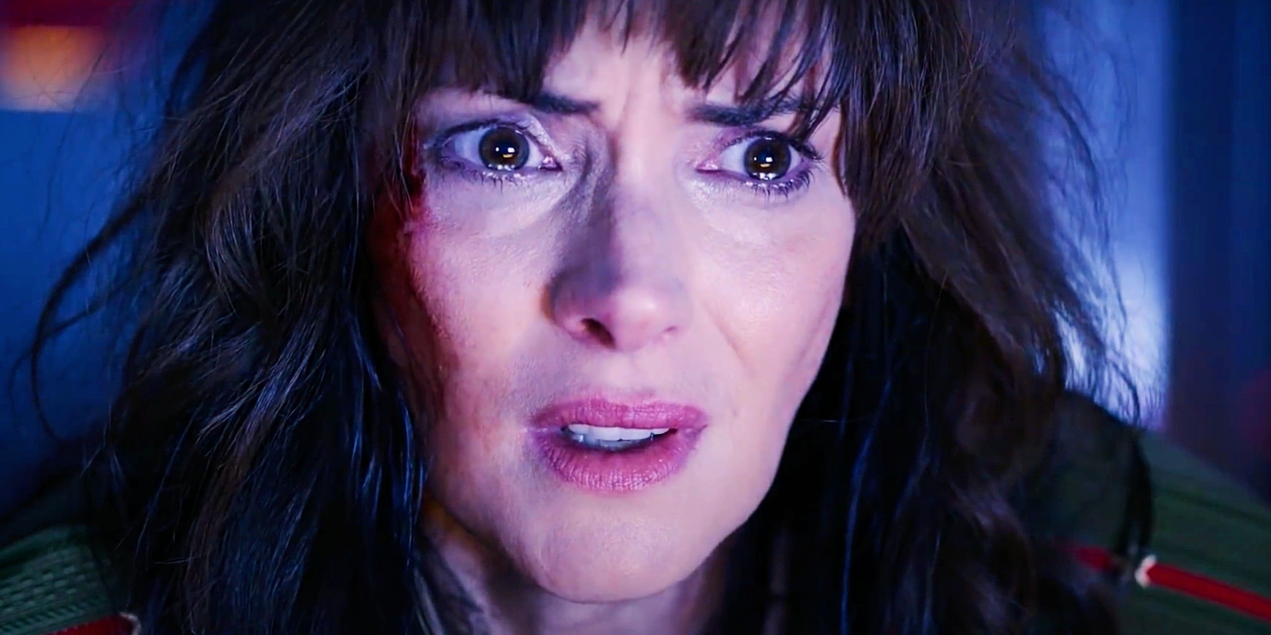 Close-up of Winona Ryder as Joyce Byers crying in Stranger Things' season 3 finale