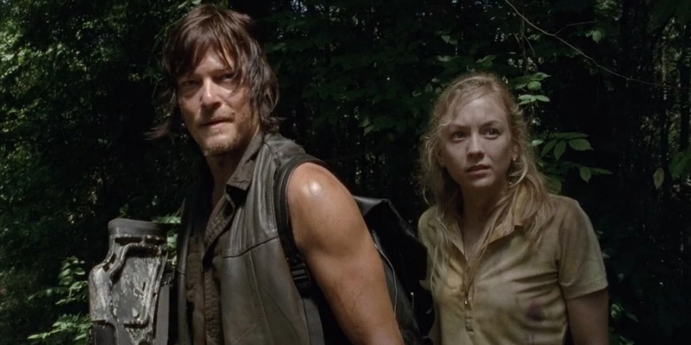 Daryl Dixon and Beth Greene looking off to the side in The Walking Dead