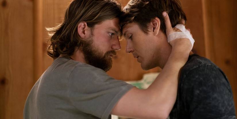Deran pressing his forehead against Adrian in Animal Kingdom season 4