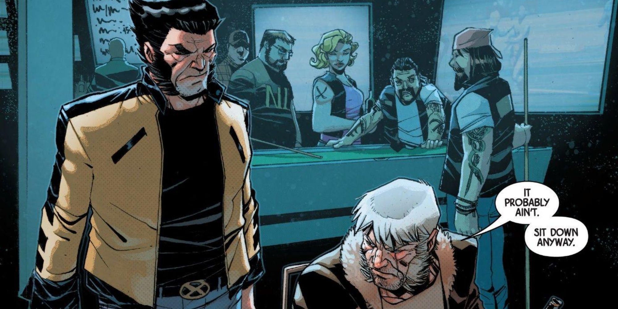 Earth-616 Wolverine talks with Old Man Logan