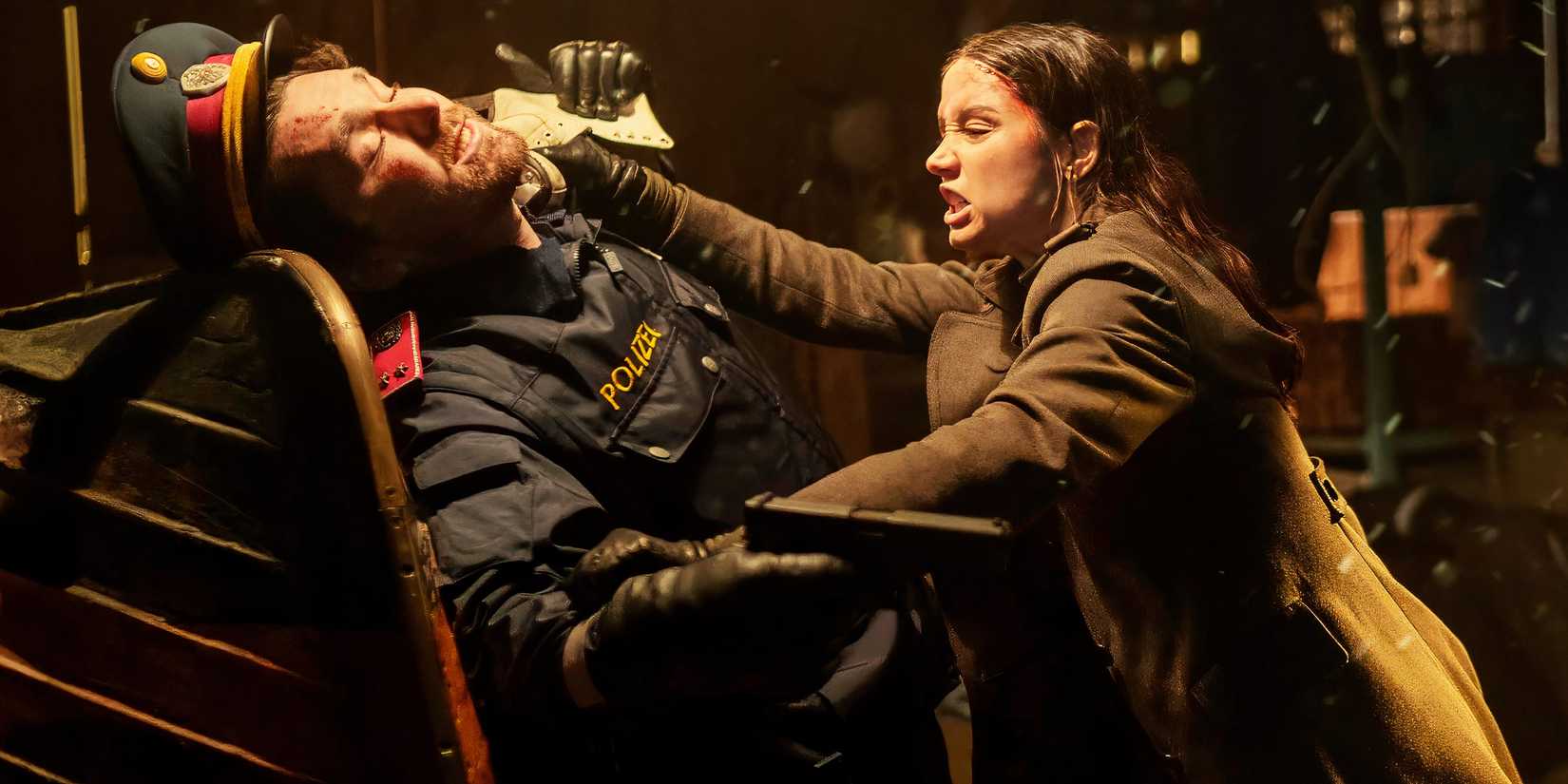 Ana de Armas fighting a man in From the World of John Wick: Ballerina