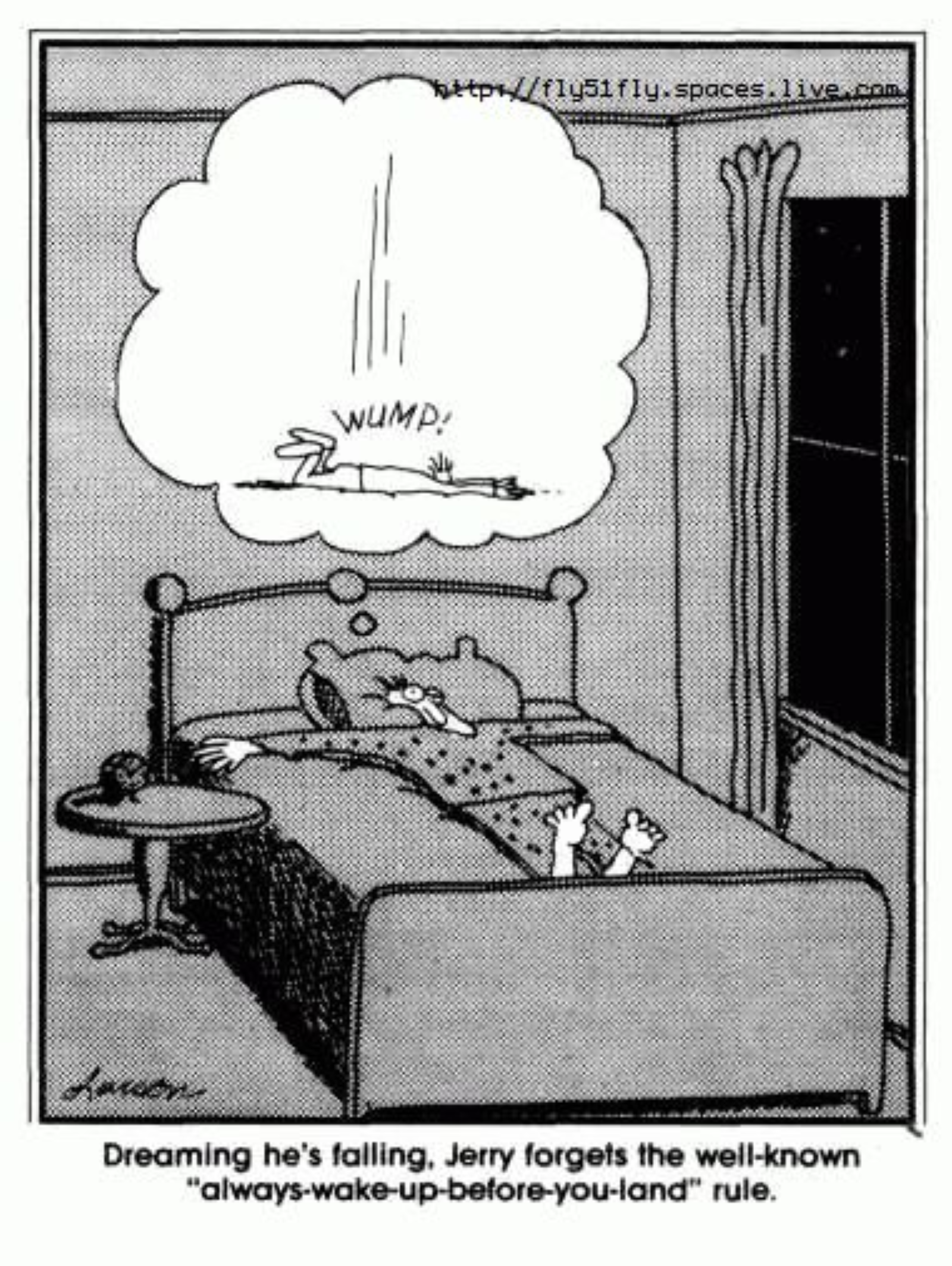 far side comic fear of heights nightmare